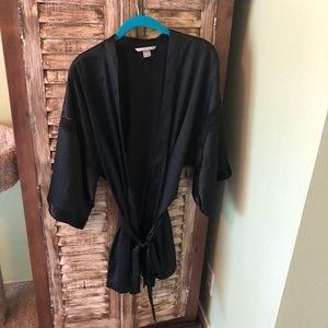 Victoria’s Secret Black Silk Kimono Robe